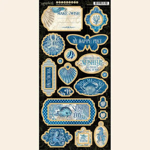 chipboard  -ocean blue collection- graphic 45