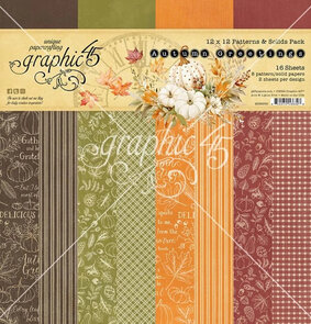 Graphic 45 Autumn Greetings Patterns & Solids Paper Pad 12x12 kopen | Designpapier blok