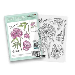 Polkadoodles Mixed Flowers Bloom & Grow Peony Clear Stamps