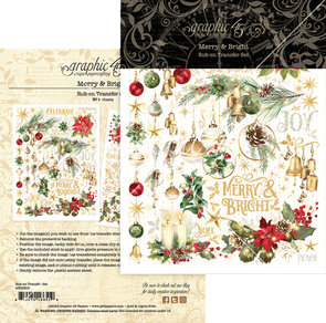 Rub-on Transfer Set Merry & Bright – Kerstsfeer met een vintage twist