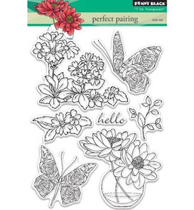 16% Penny Black Cling Stamp – Perfect Pairing: Een bloemencombinatie die perfect samenkomt