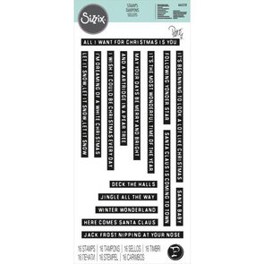 Sizzix kerst stempels – 16 heldere kerstteksten voor jouw mooiste creaties