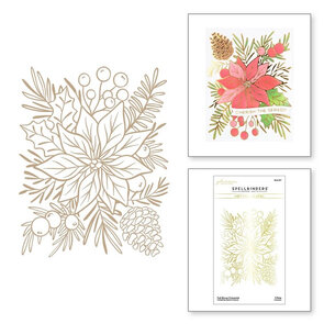Full Bloom Poinsettia Hot Foil Plate