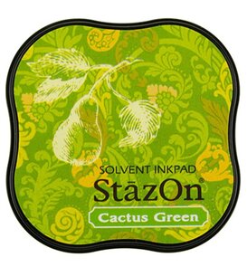 StazOn stempelinkt midi Cactus Green – watervaste inkt voor gladde ondergronden