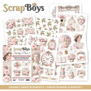 ScrapBoys Shabby Pack 2 Pop Up Paper Pad 6x6 Inch – Dubbelzijdig Scrapbooking Papier