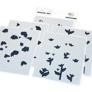 Pinkfresh Studio Rising Wildflowers Stencil kopen | Layering stencil bloemen