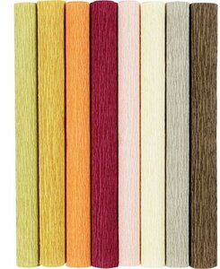 Crêpepapier Warme Tinten – 8 vellen van 25x60 cm voor jouw bloemenproject