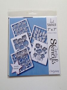 Clarity stencil FLOWER HEADS 7" X 7" (SET OF 5