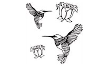 Clarity stamp hummingbirds en trumpet flowers stempelset