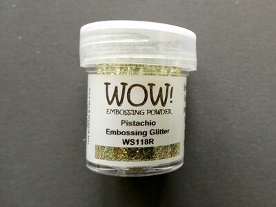 WOW! Embossing Powder Pistachio WS118R – zachtgroene glitter embossing met frisse uitstraling