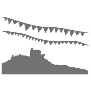 Clarity Castle & Bunting Mask – Kasteel en Vlaggenlijn Mask voor Sfeervolle Kaarten