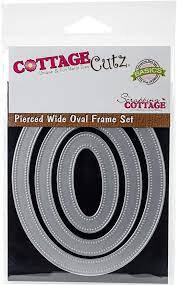 Cottage Cutz Die – Stitched Wide Oval Frame Set