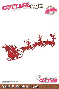 Cottage Cutz Die – Santa & Reindeer Flying