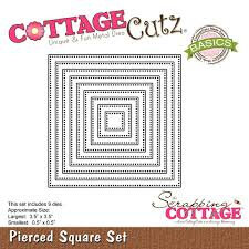Cottage Cutz snijmallen Pierced Square Set kopen – vierkante snijmal set