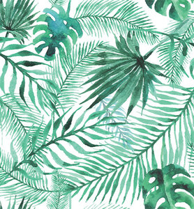 Stafil vegan leer – White Tropical Leaves