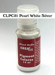 Crealies colorzz pigment  poeder Pearl White Silver