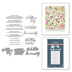   Press Plate - Let's Celebrate Sentiments -Spellbinders
