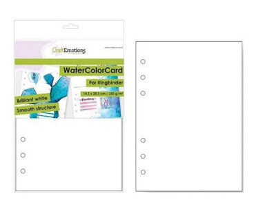 craft Emotions water color card for ringband 14,5 x 20.5 cm