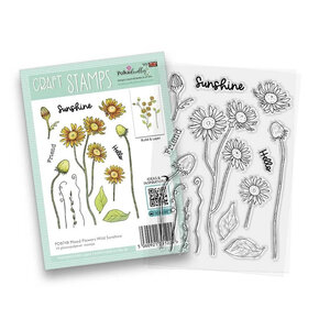 Polkadoodles Mixed Flowers Wild Sunshine stempel PD8748-ST – zonnige bloemen om zelf te kleuren