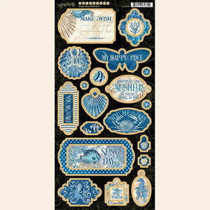 chipboard  -ocean blue collection- graphic 45