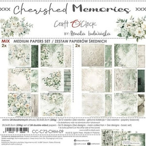  Paper Pad 8x8" - Basic set - Cherished Memories - Craft o Clock 