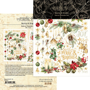 Rub-on Transfer Set Merry & Bright – Kerstsfeer met een vintage twist