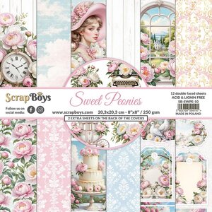 ScrapBoys Paperpad 8x8 - Sweet Peonies