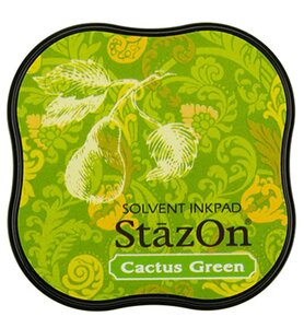 StazOn stempelinkt midi Cactus Green – watervaste inkt voor gladde ondergronden