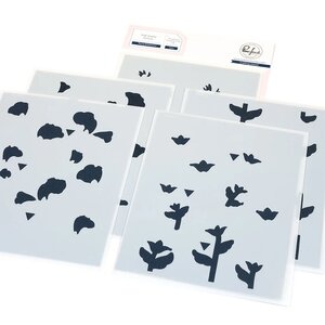 Pinkfresh Studio Rising Wildflowers Stencil kopen | Layering stencil bloemen