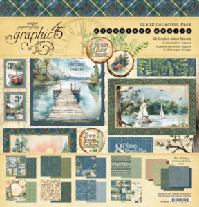 Graphic 45 Adventure Awaits 12x12 Paper Pad – Luxe scrapbookpapier in natuurlijke blauw- en groentinten