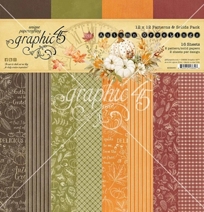 Graphic 45 Autumn Greetings 12x12 Patterns & Solids – Warme herfstkleuren voor sfeervolle projecten