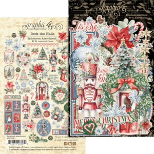Graphic 45 Deck the Halls Ephemera Set – Vintage Kerstdecoraties voor al je Creatieve Projecten