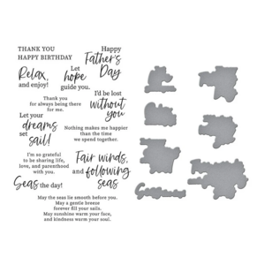 Spellbinders Fair Winds Sentiments Clear Stamp & Die Set – Transparante Stempel- en Stansset