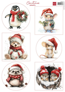 Marianne Design Decoupage Sheet A4 Christmas Animals – 3D Knipvel voor Kerstkaarten