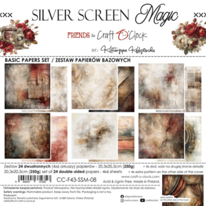 Craft O’Clock Silver Screen Magic 8x8 inch Basic Paper Set