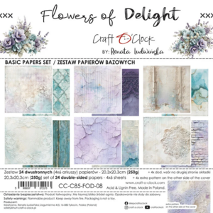 Craft O’Clock Flowers of Delight 8x8 inch Basic Paper Set