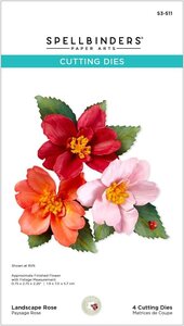 Makkelijk realistische papieren rozen maken met Spellbinders Landscape Rose S3-511