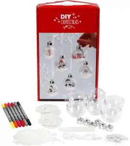 DIY Christmas kerstballen knutselset – inkleuren en zelf maken