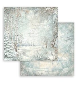 Stamperia White Christmas 12x12" Dubbelzijdig Scrapbookpapier