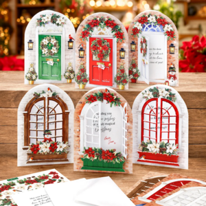 Katy Sue Christmas Windows & Doors Card Making Kit – 12 kerstkaarten – 17-10111CWD